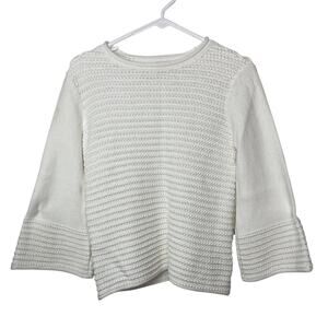 Brooks Brothers sweater knit women's small white RED FLEECE line cotton blend